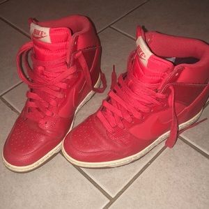 Red Nike wedge sneaker $25